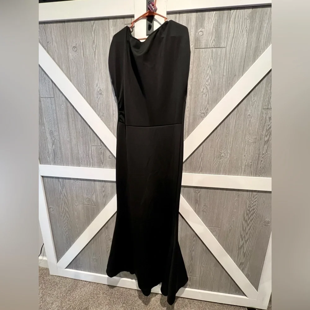 044. NEW Black Plus Size Mermaid Sleeveless Gown Formal Evening Dress 2X - Picture 1 of 7